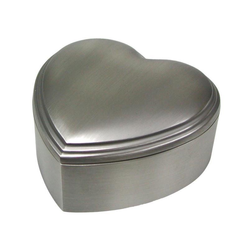 Nordahl Andersen Hjerte smykkeskrin blank 10 x 10 cm fortinnet