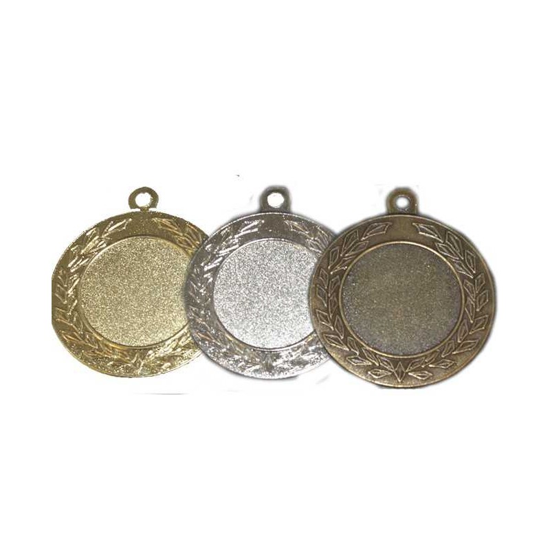 Medalje m. kantede blade 40 mm inkl. medaljebånd