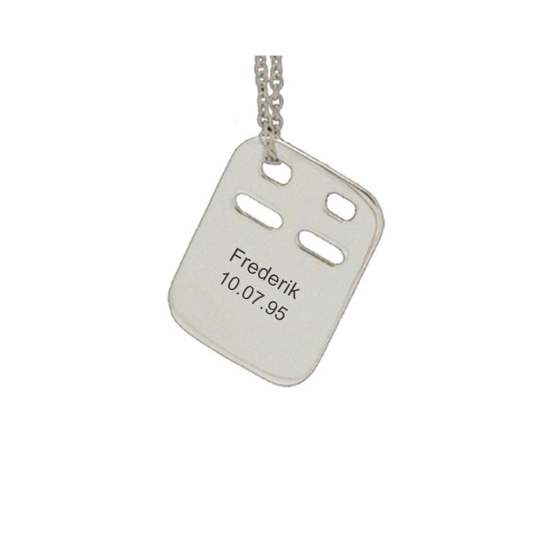 Nordahl Andersen Kadaverskilt 17 x 23 mm sølv vedhæng inkl. kæde