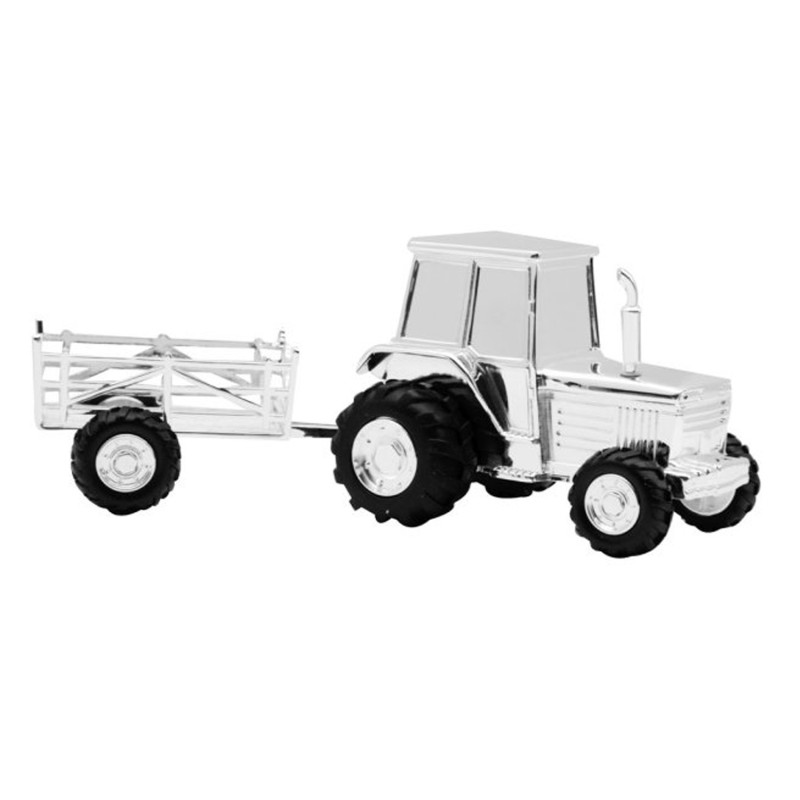 Nordahl Andersen Traktor med vogn sparebøsse krom