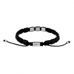 Son of Noa square stål - onyx armbånd