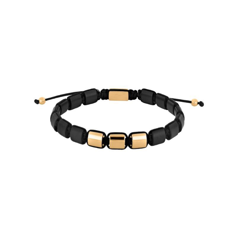 Son of Noa square forgyldt stål - onyx armbånd