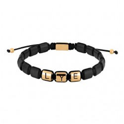 Son of Noa square forgyldt stål - onyx armbånd