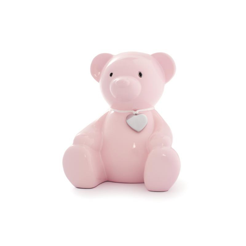 Nordahl Andersen bamse lyserød med sølvhjerte