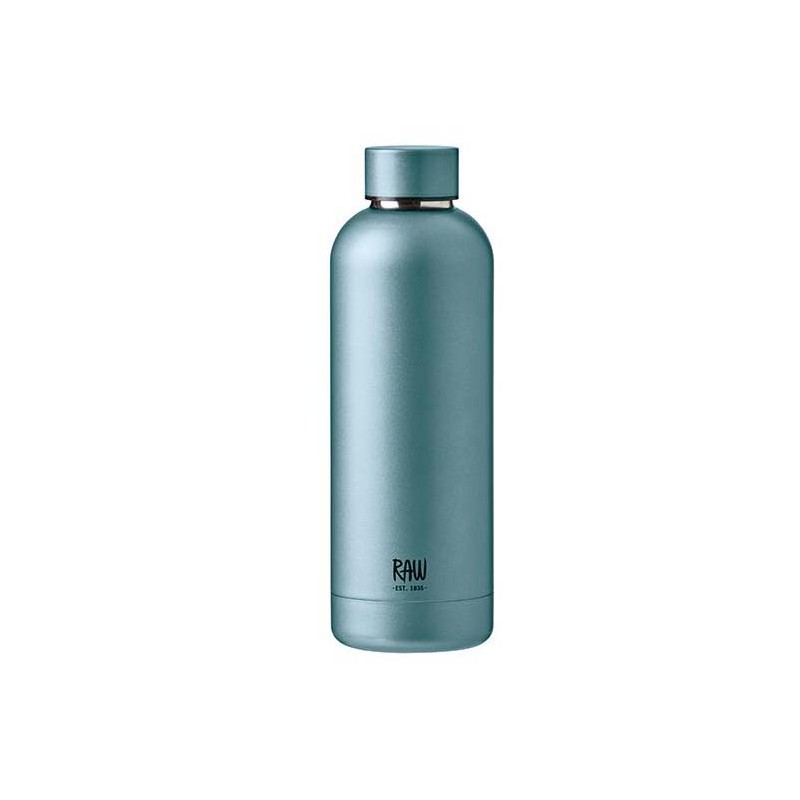 RAW TO GO Termoflaske med navn/tekst, 0,5 L, Matte Light Blue