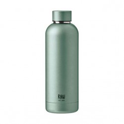 RAW TO GO Termoflaske med navn/tekst, 0,5 L, Matte Light Green