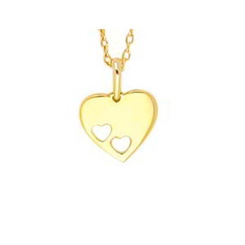 Nordahl Andersen 8 kt guld hjerte vedhæng inkl. forgyldt kæde