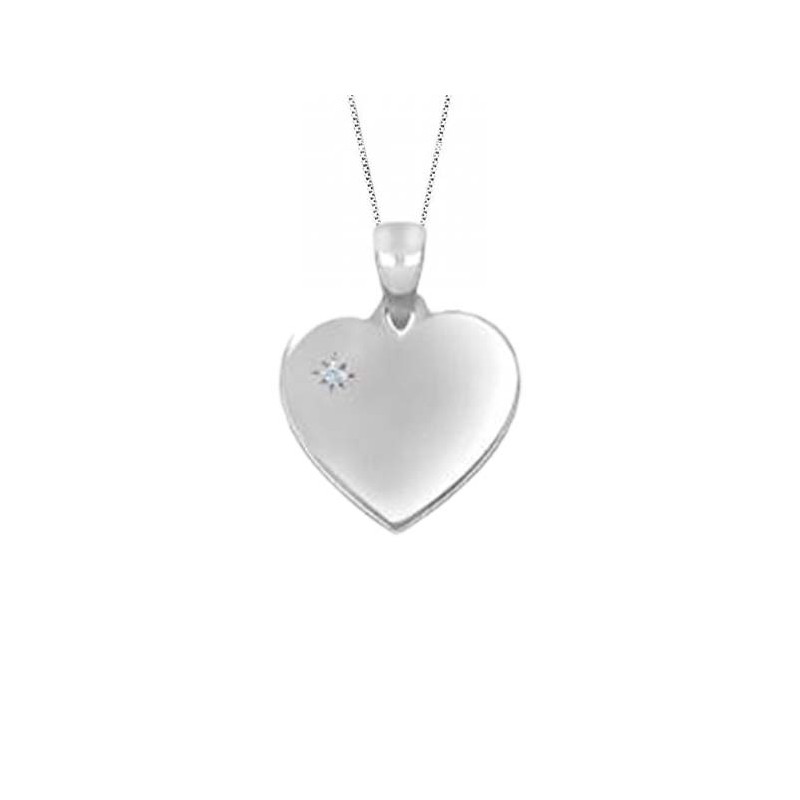 Nordahl Andersen Hjerte halskæde sølv m. zirkona