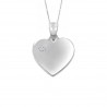 Nordahl Andersen Hjerte halskæde sølv m. zirkona