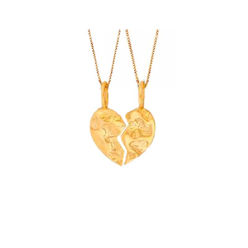 Nordahl Andersen Knækhjerte 8 kt guld vedhæng inkl. kæde
