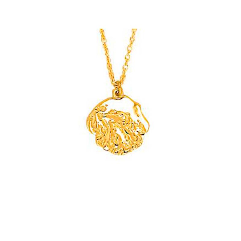 Nordahl Andersen forgyldt vedhæng med natur overflade inkl. kæde