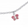 Scrouples Børnearmbånd Sommerfugl Sølv m. pink zirkoner
