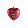 Julekugle Hjerte - "Du er verdens sødeste Farmor" - Rød mat