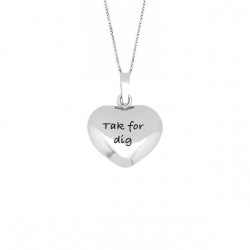 Nordahl Andersen hjerte m. rubin sølv vedhæng inkl. kæde