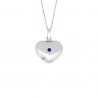 Nordahl Andersen hjerte m. safir sølv vedhæng inkl. kæde