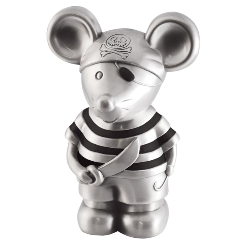 Dacapo silver Pirat mus Sparebøsse fortinnet