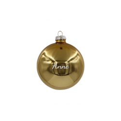 Julekugle med navn - Guld blank - 2. sortering