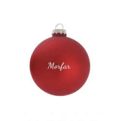 Julekugle med navn - Rød mat