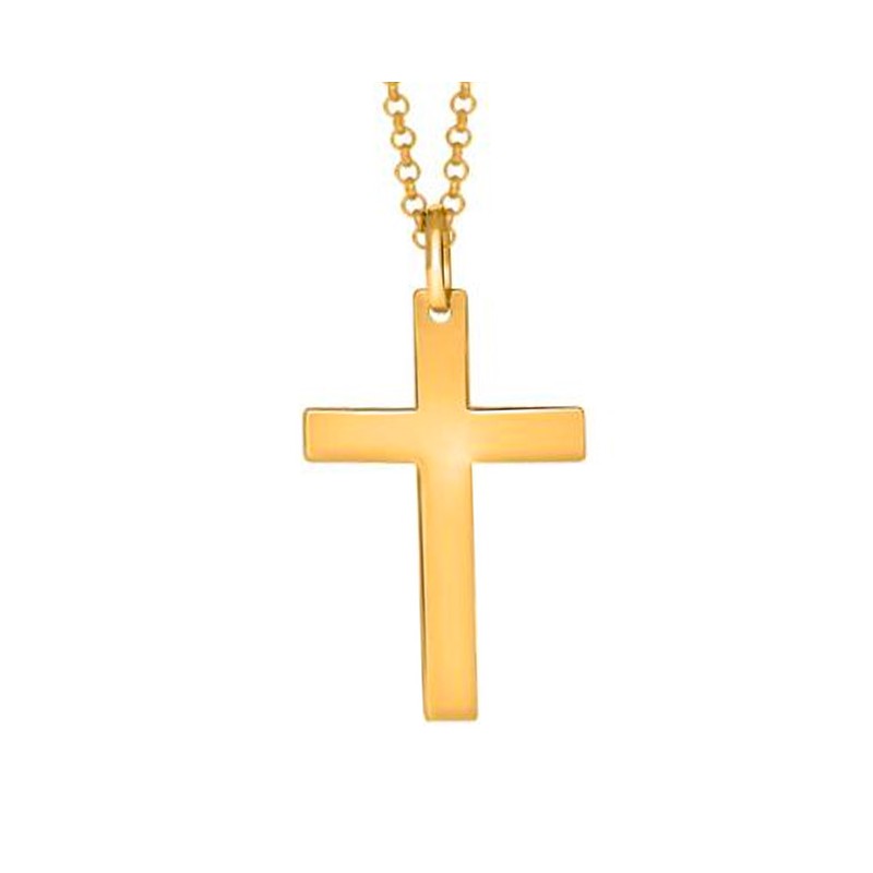 SON of Noa stål forgyldt kors 20 x 29 mm inkl. kæde