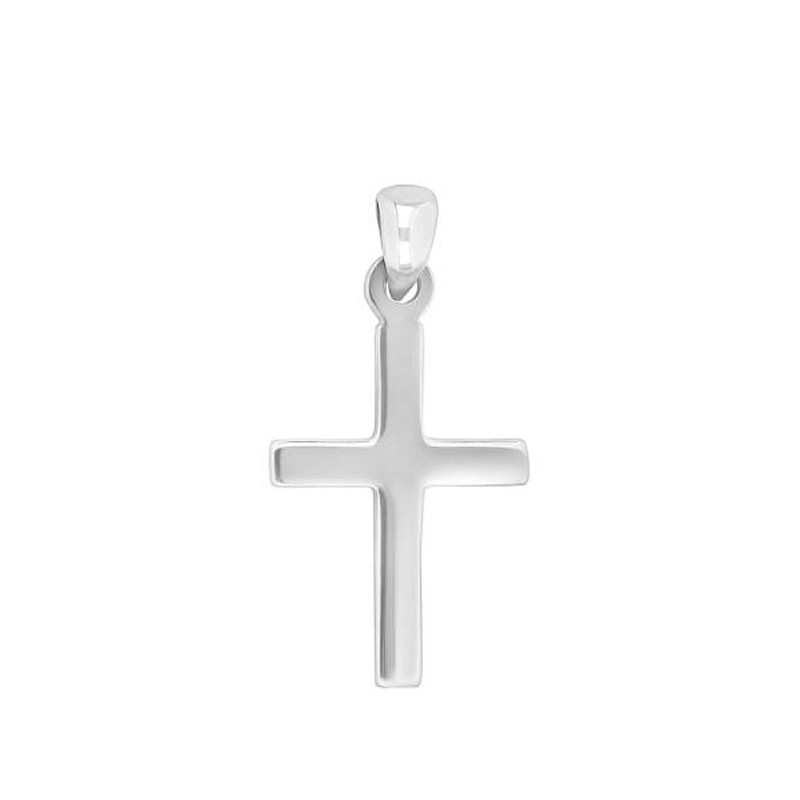 Siersbøl Kors massiv sølv vedhæng 28 x 15 mm inkl. kæde
