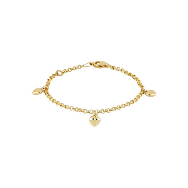 Nordahl Andersen hjerter armbånd sølv forgyldt 17cm