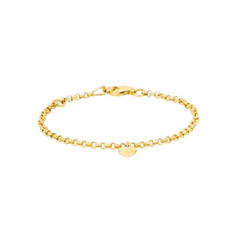 Nordahl Andersen med 1 Hjerte sølv forgyldt børnearmbånd