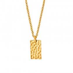 Son of Noa Dogtags med hamret overflade forgyldt stål inkl. kæde