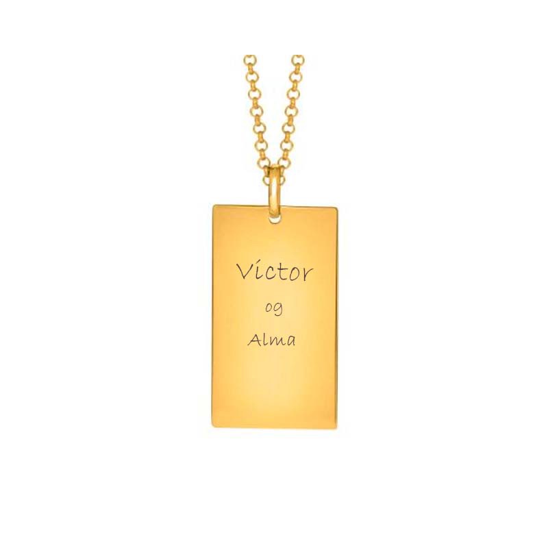 Son of Noa Dogtag blank forgyldt stål inkl. kæde