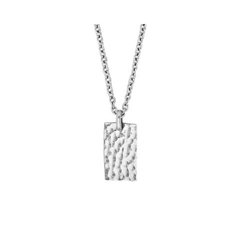 Son of Noa Dogtags med hamret overflade stål inkl. kæde