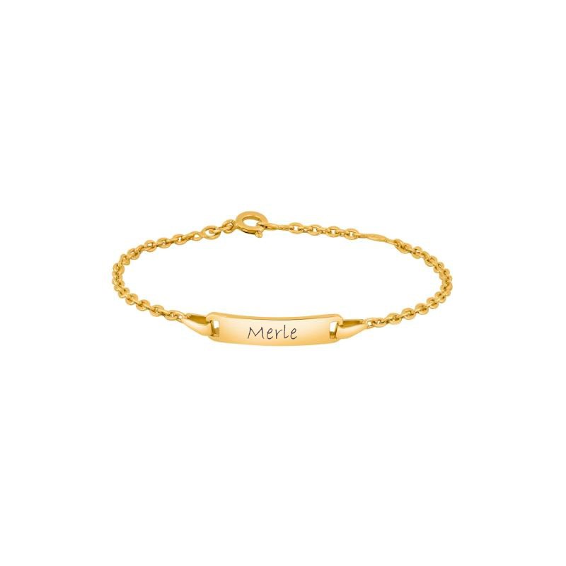 Nordahl Andersen plade børnearmbånd forgyldt sølv