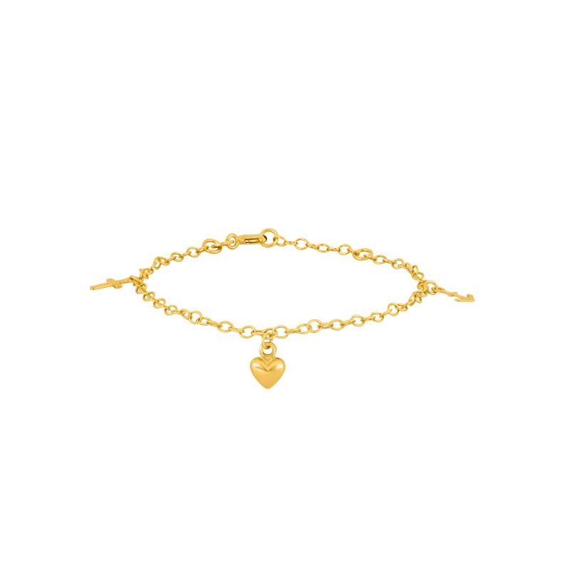 Nordahl Andersen Tro, håb og kærlighed armbånd forgyldt sølv tynd