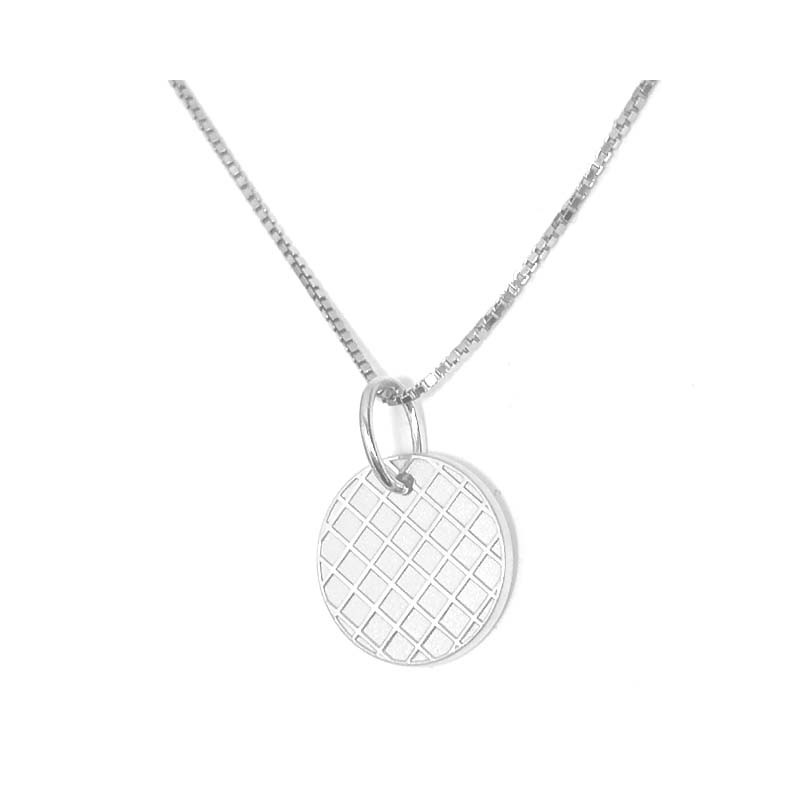 Dahl Facet rund sølv vedhæng 14 mm