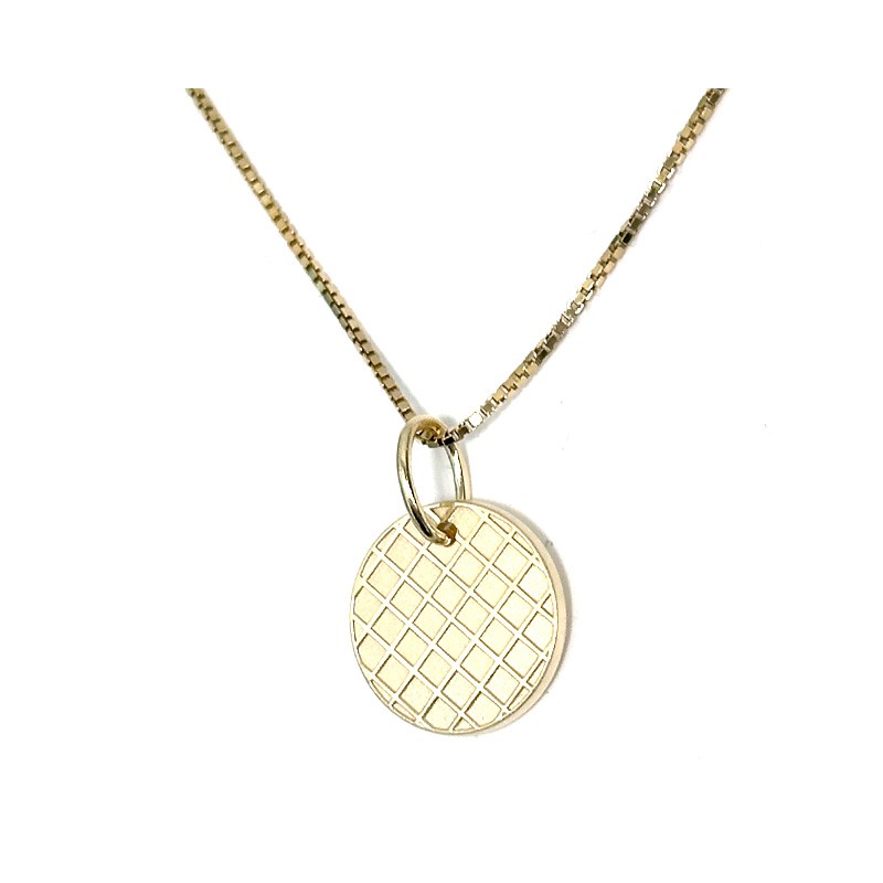 Dahl Facet rund sølvforgyldt vedhæng 14 mm