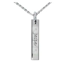 Dahl facet stav lille vedhæng sølv inkl. kæde