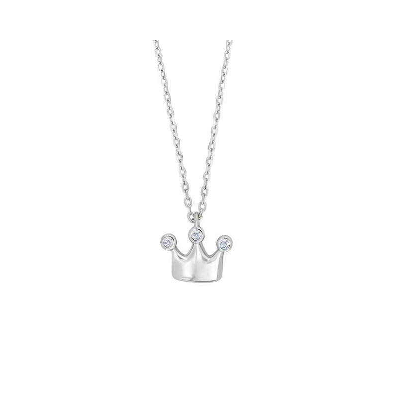 Nordahl Andersen krone vedhæng / zirkoner og kæde