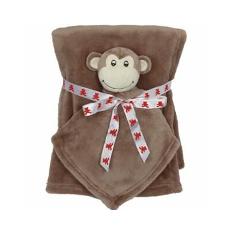 Nusseklud og babytæppe med navn - Abe