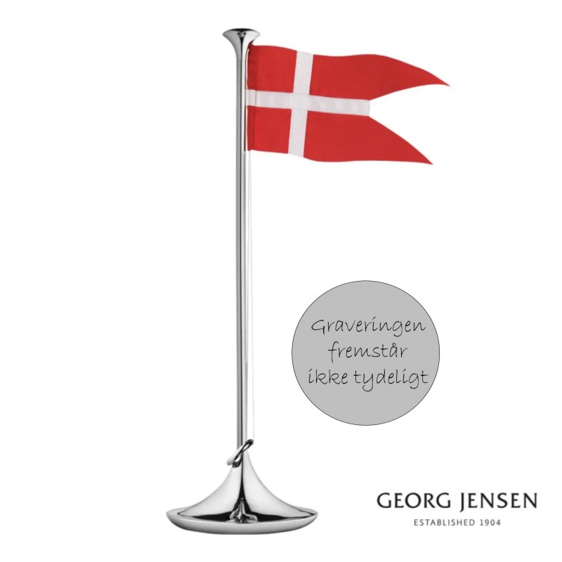 Georg Jensen flag med gravering - 39 cm - Stål