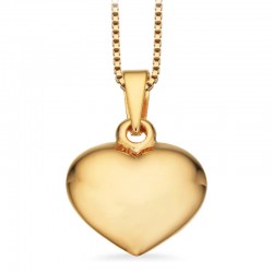 Scrouples Buttet hjerte guld 8 kt. inkl. kæde