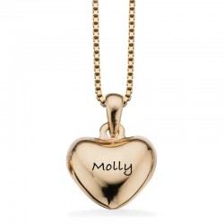 Scrouples Hjerte forgyldt 9 x 10 MM inkl. kæde