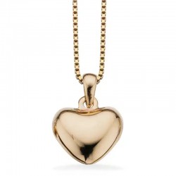 Scrouples Hjerte forgyldt 9 x 10 MM inkl. kæde
